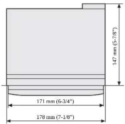 147 mm (5-7/8") 171 mm (6-3/4") 178 mm (7-1/8")