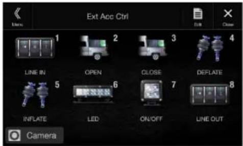 Ext Acc Ctrl LINE IN OPEN CLOSE DEFLATE INFLATE LED ON/OFF LINE OUT Camera