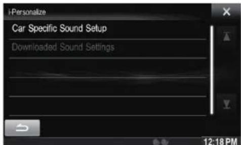 Personalize Car Specific Sound Setup Downloaded Sound Settings 12:18 PM