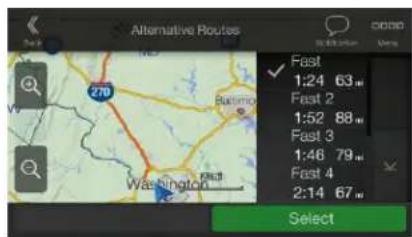 Alternative Routes Fast 1:24 63m Fast 2 1:52 88m Fast 3 1:46 79m Fast 4 2:14 67m Select