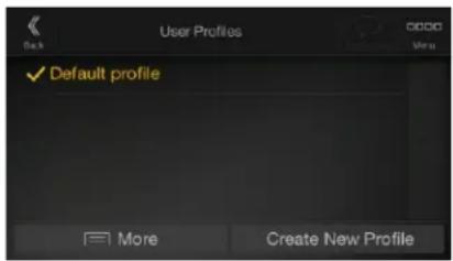 Back User Profiles Default profile More Create New Profile