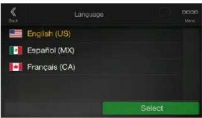 English (US) Español (MX) Français (CA) Select