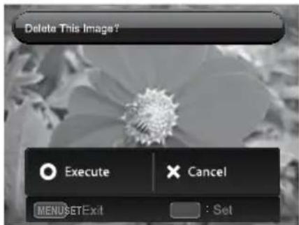 Delete This Image? Execute Cancel MENUSETExit : Set