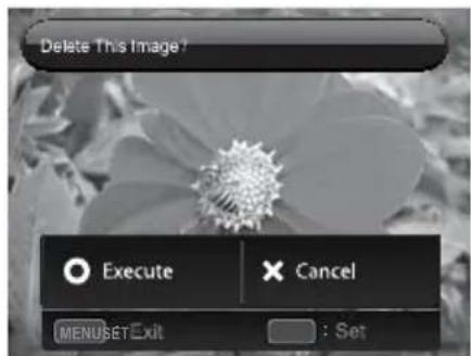 Delete This Image? Execute Cancel MENUSETExit : Set