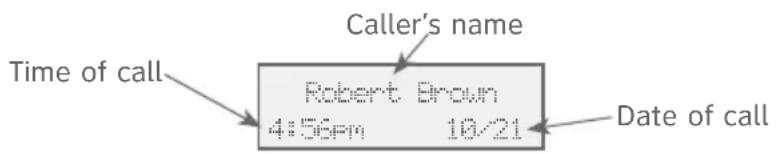 Time of call Robert Brown 4:56pm 10/21 Caller's name Date of call