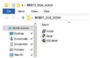 1 INFRMTV_0134_202004 File Name Share View INFRMTV_0134_202004 Quick access Desktop Downloads Documents Pictures Items PC Name Install Setup USB power