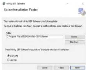 Intray DSP Software Select Installation Folder The reader will install Intry DSP Software to the following folder. To install in this folder, click Next. To install in different folders, enter it better or click Growth? Folder: C Program Files add SQL/Anthony DSP Software Name: Edit Out... Install Intry DSP Software for yourself, or for anyone who uses this computer: ● Everyone ○ Back
