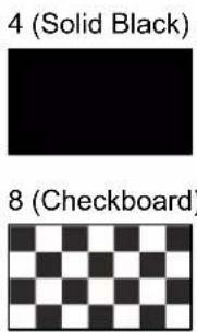4 (Solid Black) 8 (Checkboard)