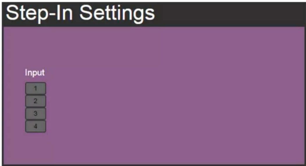 Step-In Settings Input 1 2 3 4