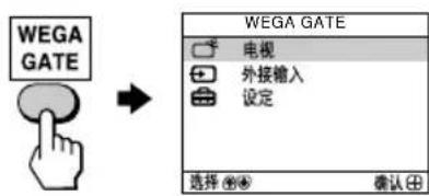 WEGA GATE 电视 外接输入 设定 选择 Ⓧ️ Ⓧ️ 确认 ⏚