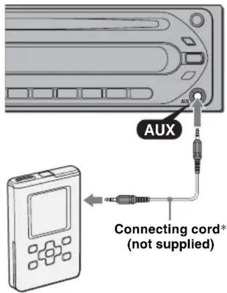 AUX Connecting cord* (not supplied)