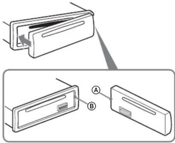 SONY CDX-GT150S - Colocación del panel frontal - 1