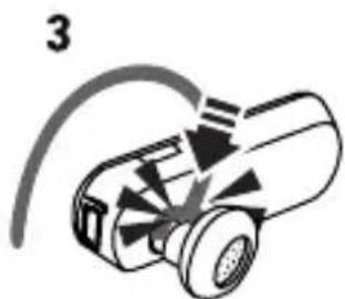 Diagram of a mechanical device with internal components and a curved arrow, labeled with number 3 (no text or symbols on the diagram itself)
