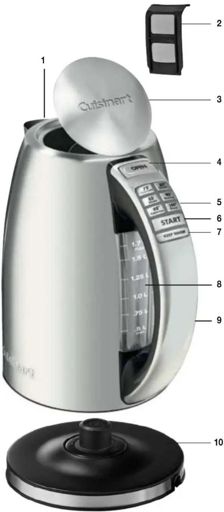 Cuisinart 1 2 3 4 5 6 START KEEP WARM 7 8 9 10