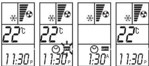 22°C 11:30P 22°C 11:30P OFFC 1:30A 22°C 11:30P
