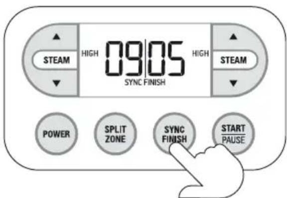 09:05 SYNC FINISH STEAM HIGH HIGH STEAM POWER SPLIT ZONE SYNC FINISH START PAUSE
