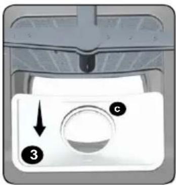 Diagram of a refrigerator control panel with labeled buttons and directional arrow