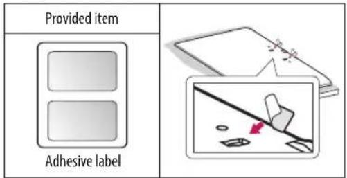 Provided item Adhesive label