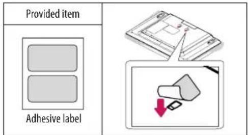 Provided item Adhesive label