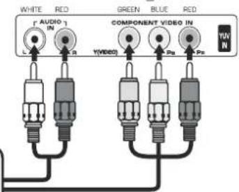 WHITE AUDIO IN R Y(VIDEO) GREEN BLUE COMPONENT VIDEO IN Pe Pe YW N