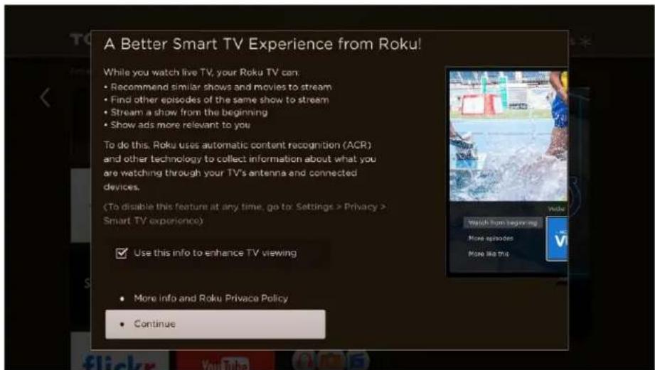 A Better Smart TV Experience from Roku! While you watch live TV, your Roku TV can: • Recommend similar shows and movies to stream • Find other episodes of the same show to stream • Stream a show from the beginning • Show ads more relevant to you To do this. Roku uses automatic content recognition (A…