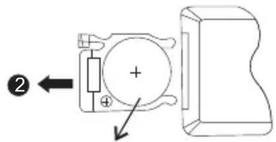 Diagram showing a mechanical or electrical component with labeled parts and directional arrows indicating movement or force.