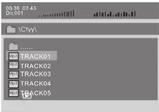 00 36 03 43 Dir:001 \Ctyy\ ... Mp3 TRACK01 Mp3 TRACK02 Mp3 TRACK03 Mp3 TRACK04 Mp3 TRACK05