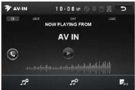 AV-IN 10:00 AM USER SWF LOUD NOW PLAYING FROM AV IN