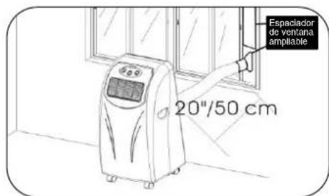 Espaciador de ventana ampliable 20"/50 cm