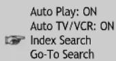 RCA RTD300 - Select "Index Search" from the "FUNCTIONS" menu and press [ENTER] to show the INDEX SEARCH menu. - 1