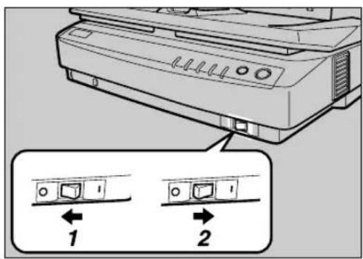 Diagram showing printer paper feeding into two labeled parts, with arrows indicating direction of insertion.