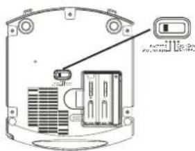 Technical diagram of a device rear panel with labeled components and a close-up view showing internal structure.