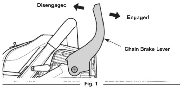 Disengaged Engaged Chain Brake Lever Fig. 1
