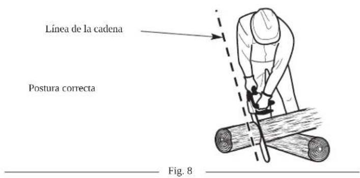 Línea de la cadena Postura correcta Fig. 8