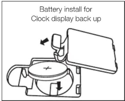 Battery install for Clock display back up