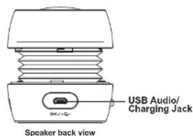 USB Audio/ Charging Jack Speaker back view