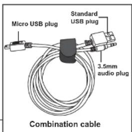 Micro USB plug Standard USB plug 3.5mm audio plug Combination cable