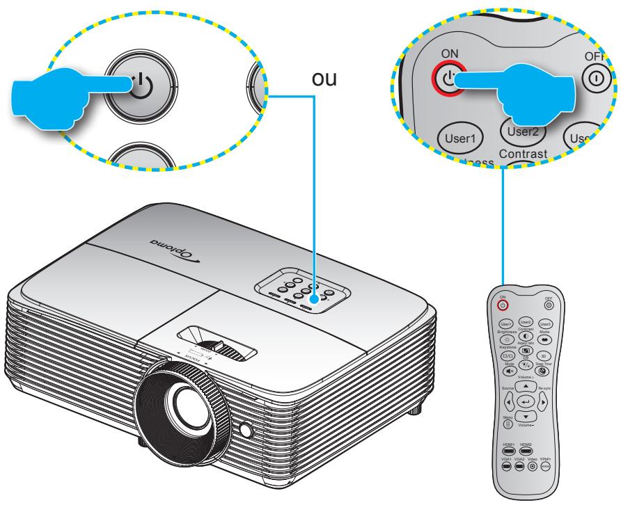 OPTOMA HD29HLV - Mise sous/hors tension du projecteur - 1