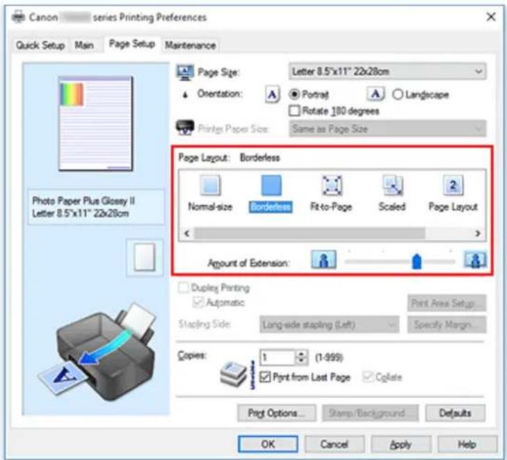 CANON Pixma TS6020 - Setting Borderless Printing - 1