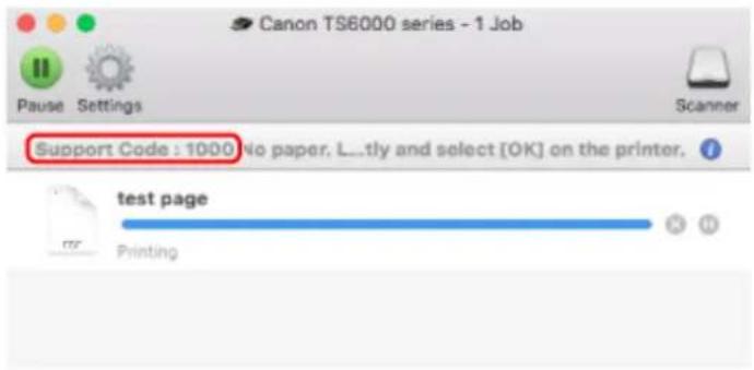 CANON Pixma TS6020 - When a Support Code and a message are displayed on the computer screen: - 2