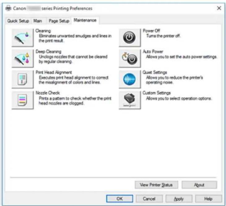 CANON Pixma TS6020 - Maintenance tab Description - 1