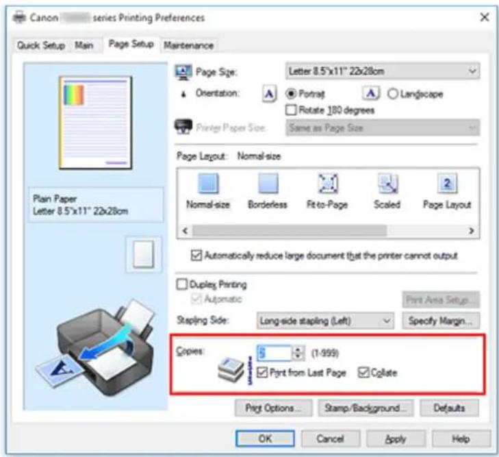 CANON Pixma TS6020 - Setting the Number of Copies and Printing Order - 1
