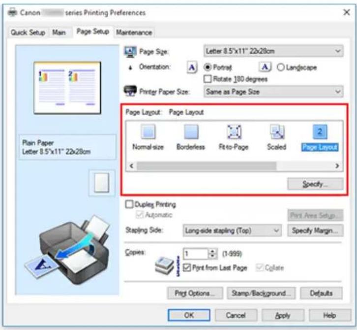 CANON Pixma TS6020 - Page Layout Printing - 2