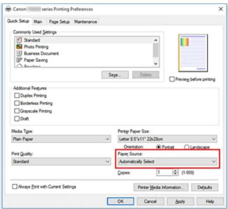 CANON Pixma TS6020 - Select paper source - 1