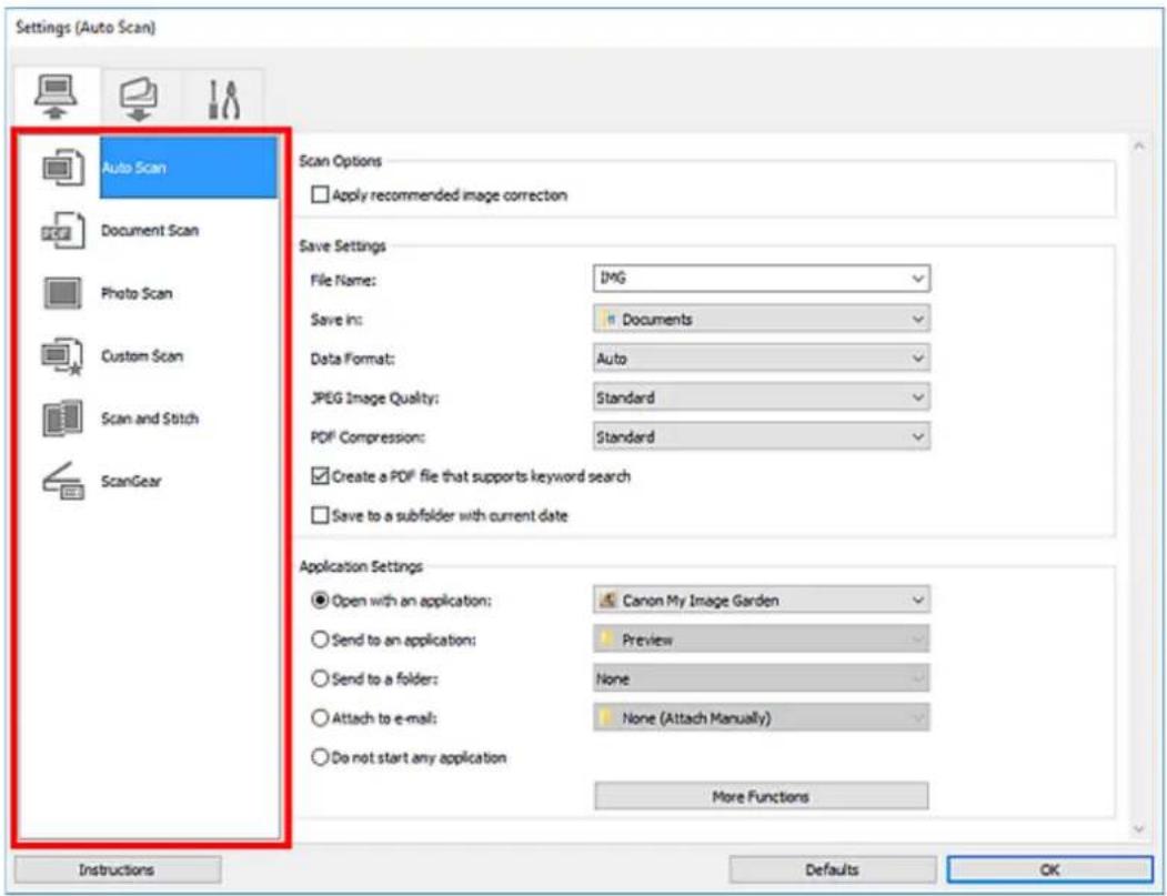 CANON Pixma TS6020 - Settings Dialog Box - 4