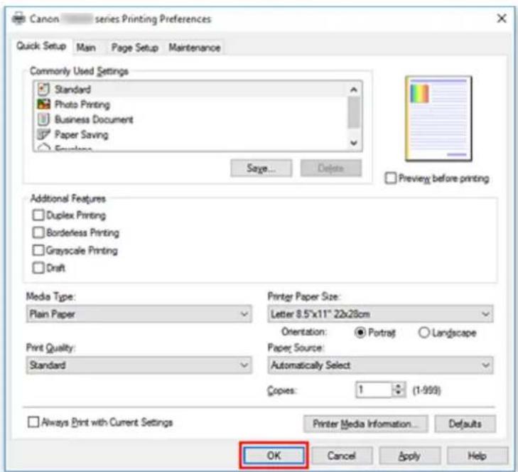 CANON Pixma TS6020 - Click OK - 1