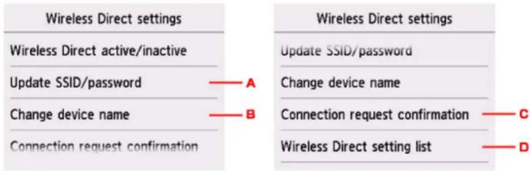 CANON Pixma TS6020 - Changing Wireless Direct Setting - 1