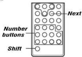 Number buttons Shift Next