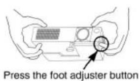 Press the foot adjuster button