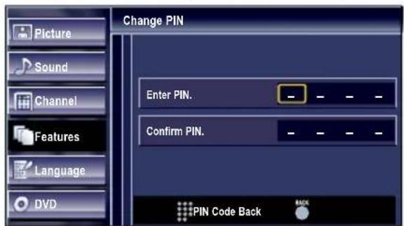 Change PIN Enter PIN. Confirm PIN. PIN Code Back